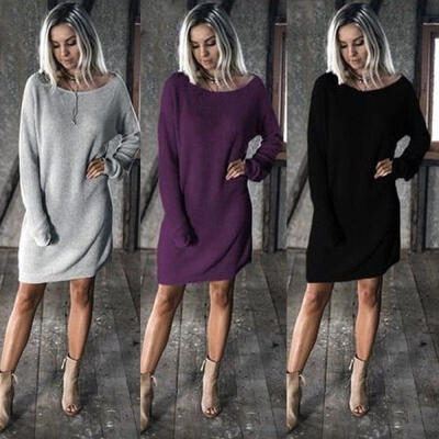 

Women Mini Bodycon Dress Casual Long Sleeve Evening Party Cocktail Short Dress