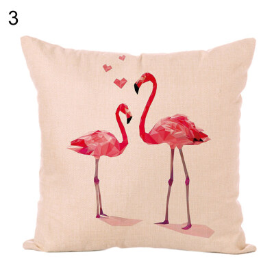 

Cartoon Flamingo Removable Throw Pillow Case Cushion Cover Sofa Bed Home Decor