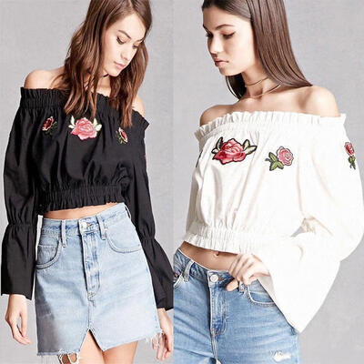 

Womens Off Shoulder Loose Shirt Fashion Ladies Summer Casual Blouse Top Shirt