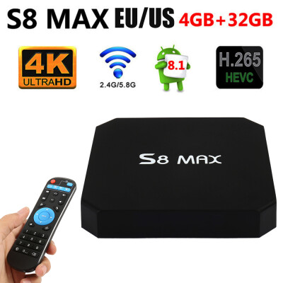 

High Quality Android81 S8 MAX Player Dual Frequency Wifi Bluetooth 41 4 32g 4k Network Set-top Box