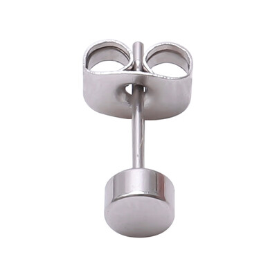 

2Pcs Stainless Steel Mens Womens Black Circle Fake Plugs Stud Earrings
