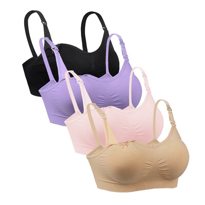 

iLoveSIA Nursing Bra Breathable Anti-Hit Hammer Full Cup No Trace Breastfeeding Bra-4P-70235623