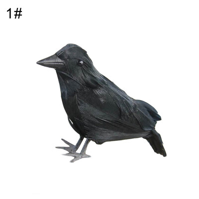

Realistic Feathered Crows Raven Model Halloween Prop Home Garden Yard Decor