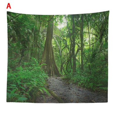 

Toponeto Misty Forest Tapestry Wall Hanging Nature Landscape Tapestry Sunshine Through Tree Tapestries For Bedroom Living Room