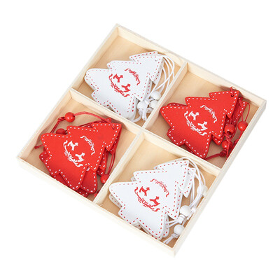 

12pcs Natural Wood Christmas Tree Ornament Wooden Hanging Pendant Gift Snow Elk Christmas Decora adornos de navidad New Year