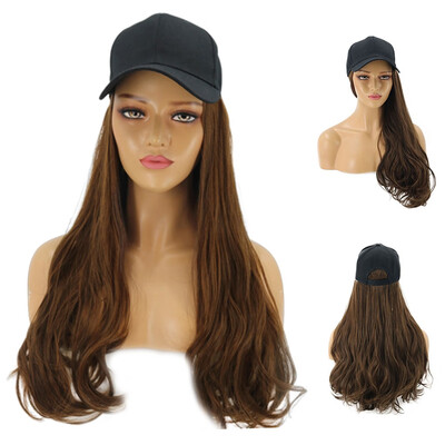 

Gobestart Long curls Wig Cap Long Hair Baseball Cap Ball Caps Casual Hat With Wig