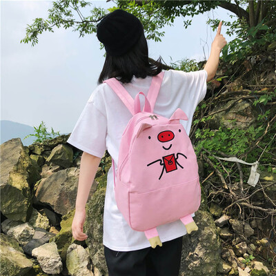 

Tailored Fashion Women Large Canvas Capacity Student Backpack Travel Couple Bag