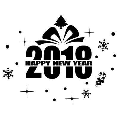 

Tailored New Year 2018 Merry Christmas Wall Sticker Home Shop Windows Decals Decor