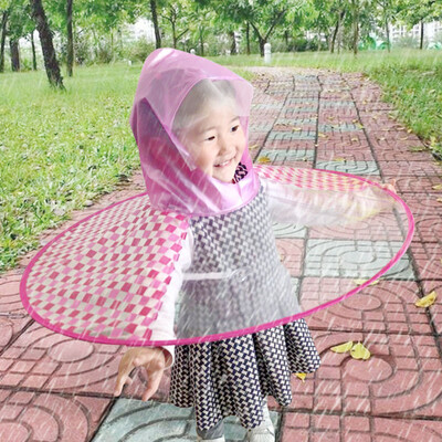 

〖Follure〗Foldable Cute Raincoat UFO Children Umbrella Hat Magical Hands Free Raincoat BUM
