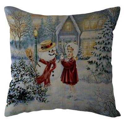 

Tailored Christmas Santa Claus Pillow Case Linen Sofa Throw Cushion Cover Home Decor