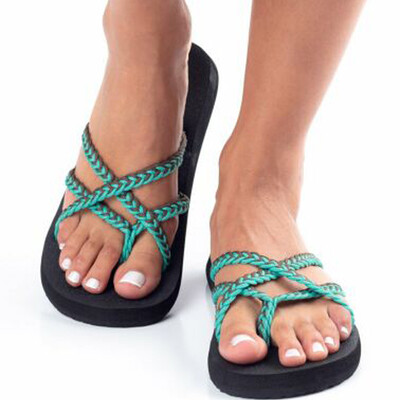 

Rose Retro Womens Fashion Flats Flip Flops Shoes Ladies Slippers Beach Roman Slippers