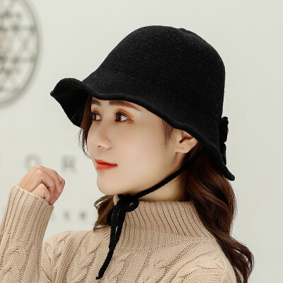 

Korean fashion ladies bow tie wool basin cap Joker daily shopping trip fisherman hat factory outlet