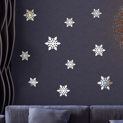 

Tailored Gold Silver Snowflake Christmas Wall Sticker Home Decoration Mirror Sticker