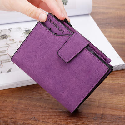 

Fashion Portable Small PU Leather Zipper Short Wallet Change Purse Cash Coin Pocket Pouch For Students Girls