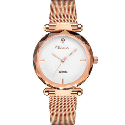 

GENEVA Women Silver Watch Fashion Female Clocks Lady Luxury Quartz Wristwatch Stainless Steel Dress Watches Montre Femme