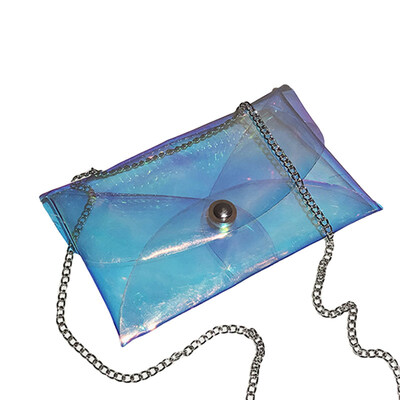 

Fashion Transparent Crossbody Shoulder Envelop Bag Women Chain PVC Small Pouch