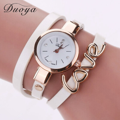 

LOVE simple belt bracelet watch female students trend three circle winding watch leisure Harajuku tide table