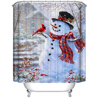 

Tailored Custom Merry Christmas Fabric Waterproof Bathroom Shower Curtain 66 x 72