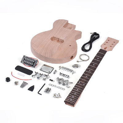 

Muslady Children LP Style Unfinished DIY Electric Guitar Kit Mahogany Body & Neck Rosewood Fingerboard Single Dual-coil Pickup
