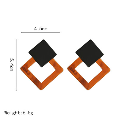 

Fashion Multi-Color Acrylic Acetic Acid Drop Earrings for Women Girl Personality Statement Simple Geometric Pendant Earrings