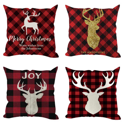 

Siaonvr 4Pcs Christmas Pillow Cover Pillowcases Decorative Sofa Cushion Cover Decoration