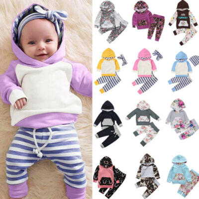 

2pcs Newborn Toddler Infant Baby Boy Girls Clothes T-shirt TopsPants Outfit Set