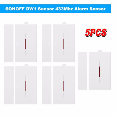 

5PCS SONOFF DW1 Sensor 433Mhz Door Window Alarm Sensor Wireless Automation Anti-Theft Alarm Compatible With RF Bridge For Smart Ho