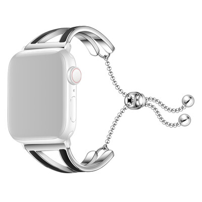 

〖Follure〗Luxury Alloy Crystal With Connection Strap Band Silver For Apple Watch 4 44mm