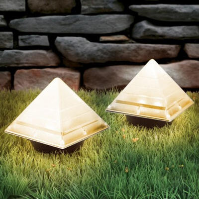 

Oasismall 2PCS Creative Pyramid Shaped Underground Buried Light Energy Saving Ground Lamp