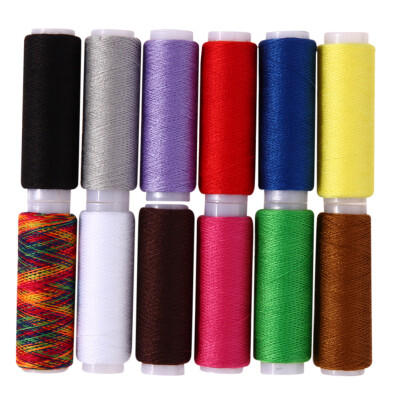 

12pcs Spools Mixed Colors Polyester All Purpose Sewing Threads Cones Set