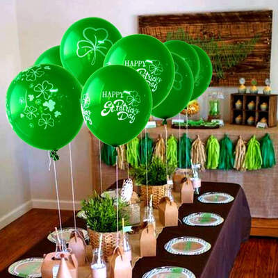 

15PcsSet 12inch Irish St Patricks Day Clover Latex Balloon Festival Decor