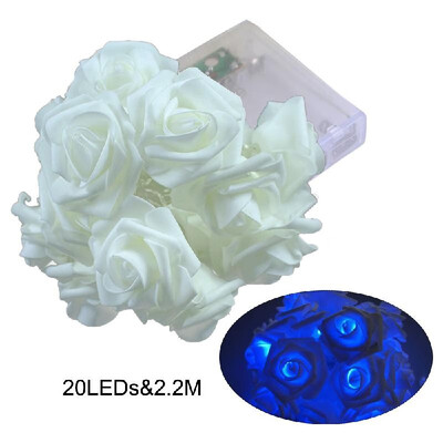 

20LEDs Lamp String 22M Rose Christmas Holiday Lights Valentine Wedding Decoration Flower Bulbs LEDs Lamp