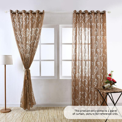 

39 98 inches Polyester Semi-Blackout Grommet Top Window Curtain Panel Living Room Bedroom Hotel Voile Curtain Drape--Grey