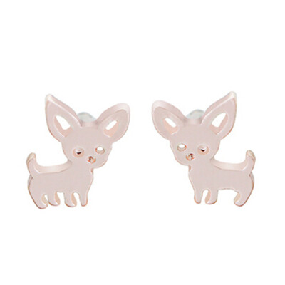 

Women Simple Silver Gold Stud Earrings Anti Allergy Free Earring Girl Women Fashion Gift Pet Ear Studs Jewelry Accessories