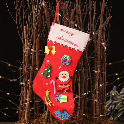 

Toponeto Christmas Decorations DIY Red Christmas Stocking Hanging Socks Non-Woven
