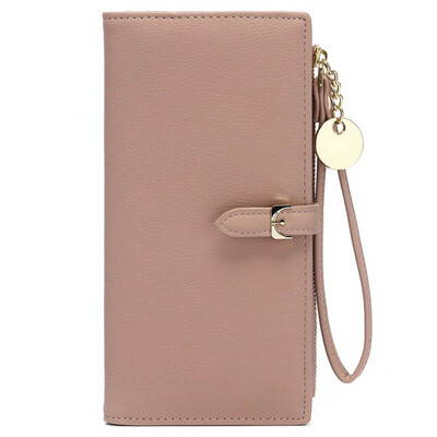 

New Vintage Women Rfid Leather Wallet Large Capacity Long Purse Zipper Wallet Phone Pocket Card Holder Coin Purse