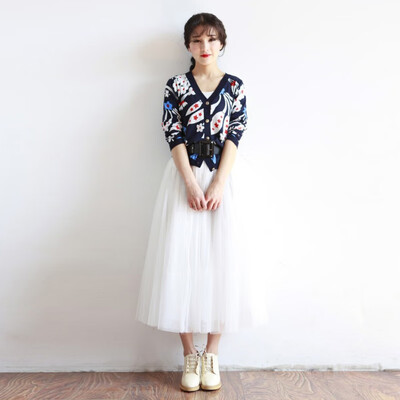 

Spring And Summer Korean Version Of The Veil Skirt Female High Waist In A Long Paragraph A Word Skirt Net