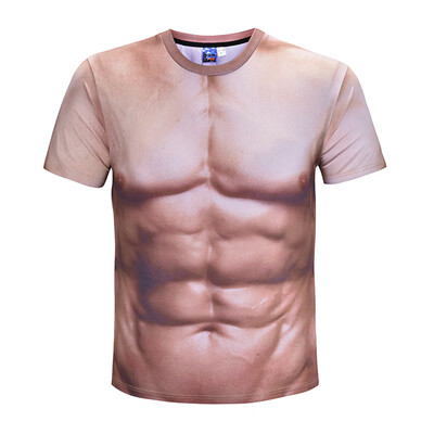 

Men\s Casual 3D Print Muscle Short Sleeves T-shirt