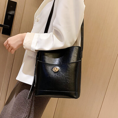 

Retro bucket bag female 2019 new Korean version of the tide Sen series wild large-capacity fashion shoulder bag diagonal package