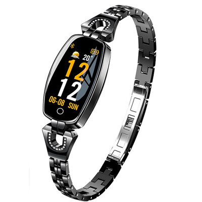 

Multi sports mode Ms smart bracelet IP67 waterproof steel belt diamond watch heart rate blood pressure woman Bluetooth wristband