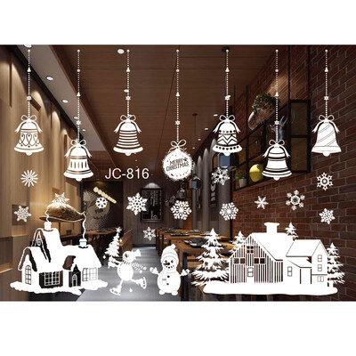 

〖Follure〗Christmas Living Room Xmas Santa Claus Snowman Elk Wall Stickers Window Decor A