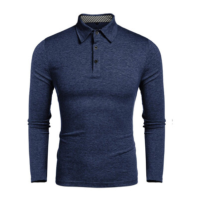 

Toponeto Fashion Mens Casual Solid Long Sleeve Turn-down Collar T Shirts Tops Blouses
