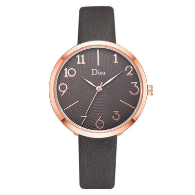 

Minimalism Womens Watches Rose Roman Numeral Disc Ladies Quartz Wristwatch Leather Strap Temperament Clock Reloj Mujer
