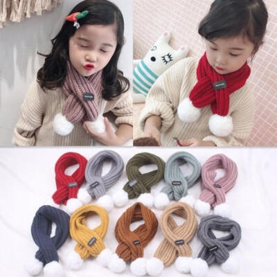 

Lovely Boys Girls Baby Kid Fashion Knitted Scarf Autumn Winter Warm Solid Scarf