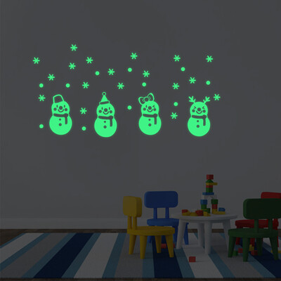 

Tailored Christmas Glow Snowman Wall Stickers Living Room Luminous Stickers Window Decor