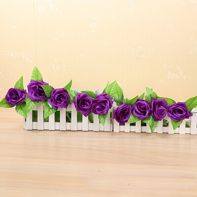 

Gobestart Artificial Fake Silk Rose Flower Ivy Vine Hanging Garland Wedding Decor
