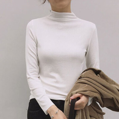 

Women Long Sleeve T Shirts Womens Harajuku Solid Slim T-shirt