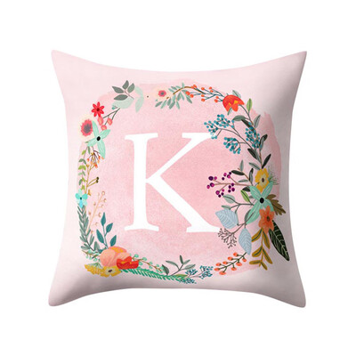 

〖Follure〗English Alphabet Pillow Print Cushion Flower Pillowcase Cover Room Decoration