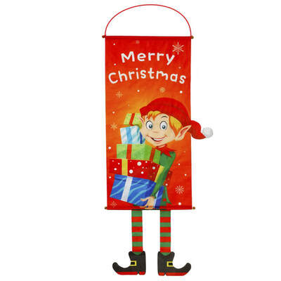 

Christmas Fabric Hanging Flags Wall Atmosphere Dress Up Home Party Christmas Ornaments