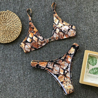 

Women Sexy Swimsuit Leopard Printed Swimwear Bodysuit Female Fitness Bikini